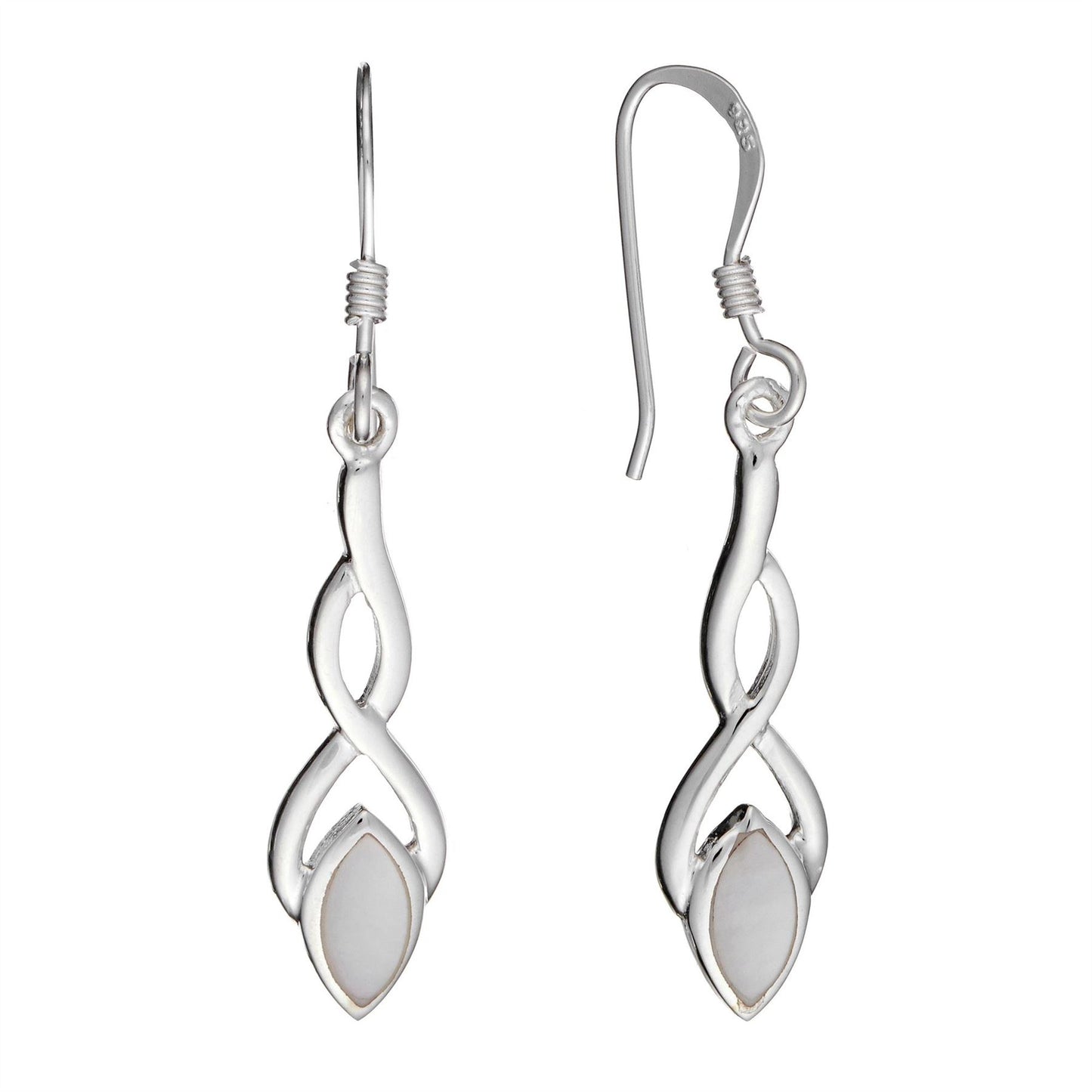Sterling Silver Mother of Pearl Celtic Knot Drop Set - Silverly