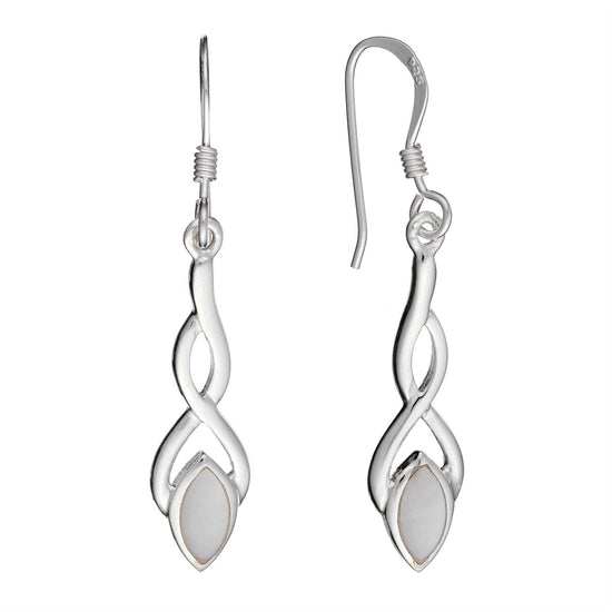Sterling Silver Mother of Pearl Celtic Knot Drop Set - Silverly