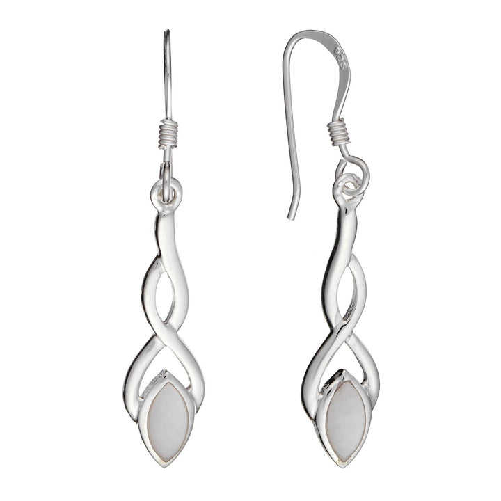 Sterling Silver Mother of Pearl Celtic Knot Drop Set - Silverly