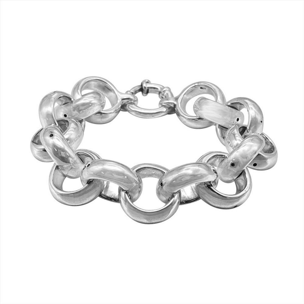 Sterling Silver Electroform Light Extra Chunky Rolo Chain Bracelet