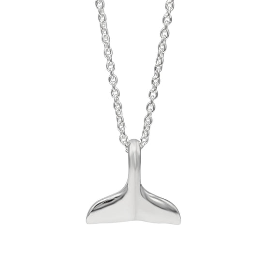 Sterling Silver Ocean Whale Tail Pendant Cable Chain Necklace