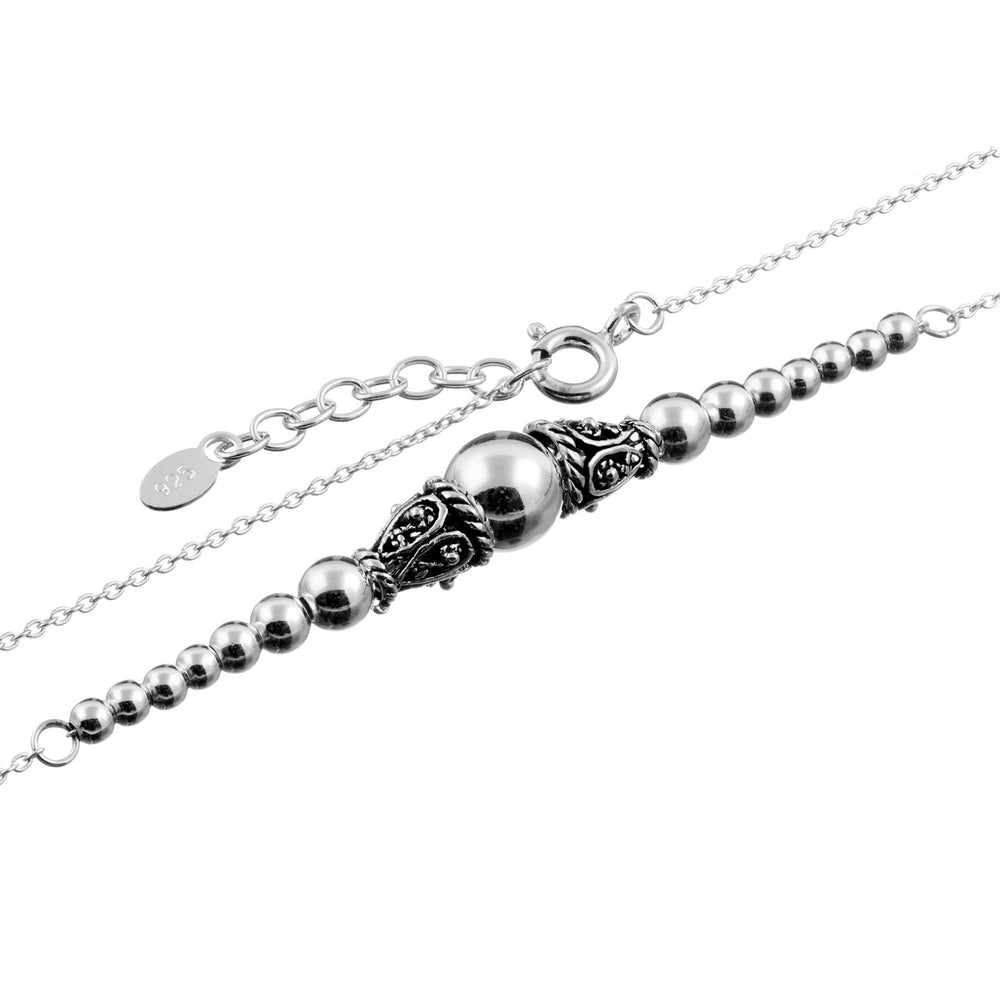 
                  
                    Sterling Silver Boho Bali Style Ball Bead Beaded Chain Necklace
                  
                