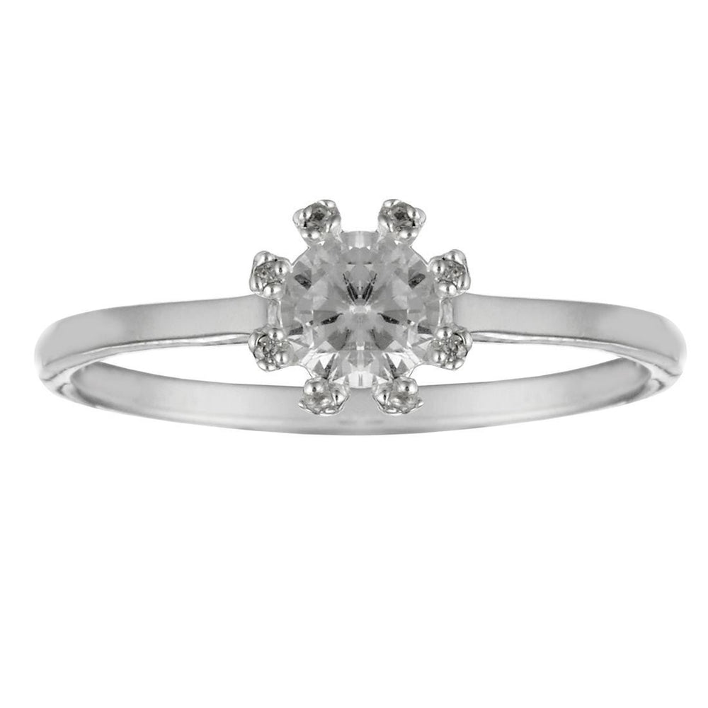 Sterling Silver Solitaire Radiance CZ Brilliant Round Cut Ring - Silverly