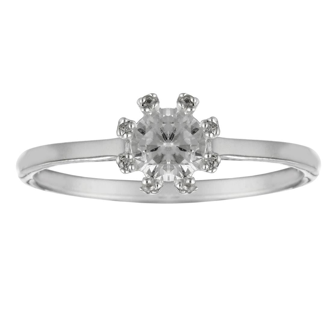 Sterling Brilliant Round Cut Cubic Zirconia CZ Solitaire Ring