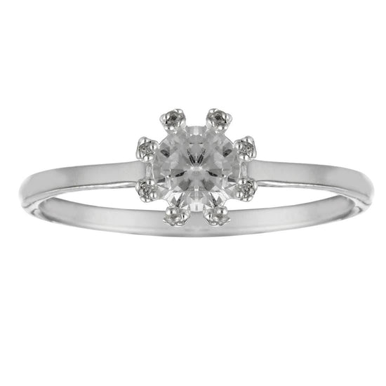 Sterling Silver Brilliant Round Cut Cubic Zirconia CZ Solitaire Ring