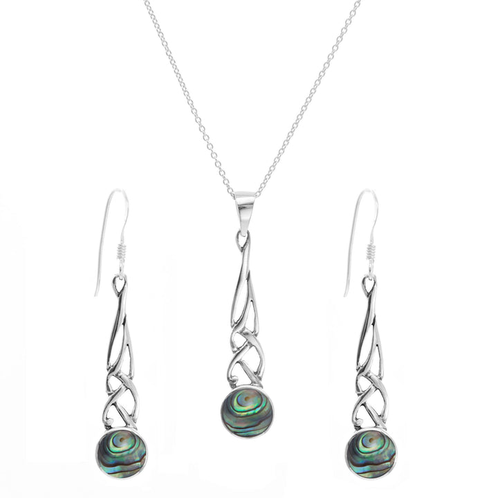 Sterling Silver Abalone Shell Celtic Knot Set - Silverly