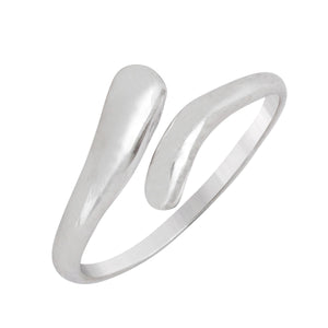 
                  
                    Sterling Silver Polished Simple Teardrop Bypass Ring - Silverly
                  
                