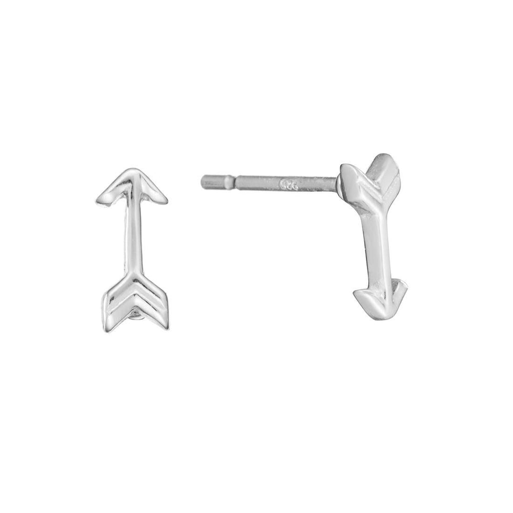 Sterling Silver Small Tiny Flat Arrow Stud Earrings Cartilage Studs