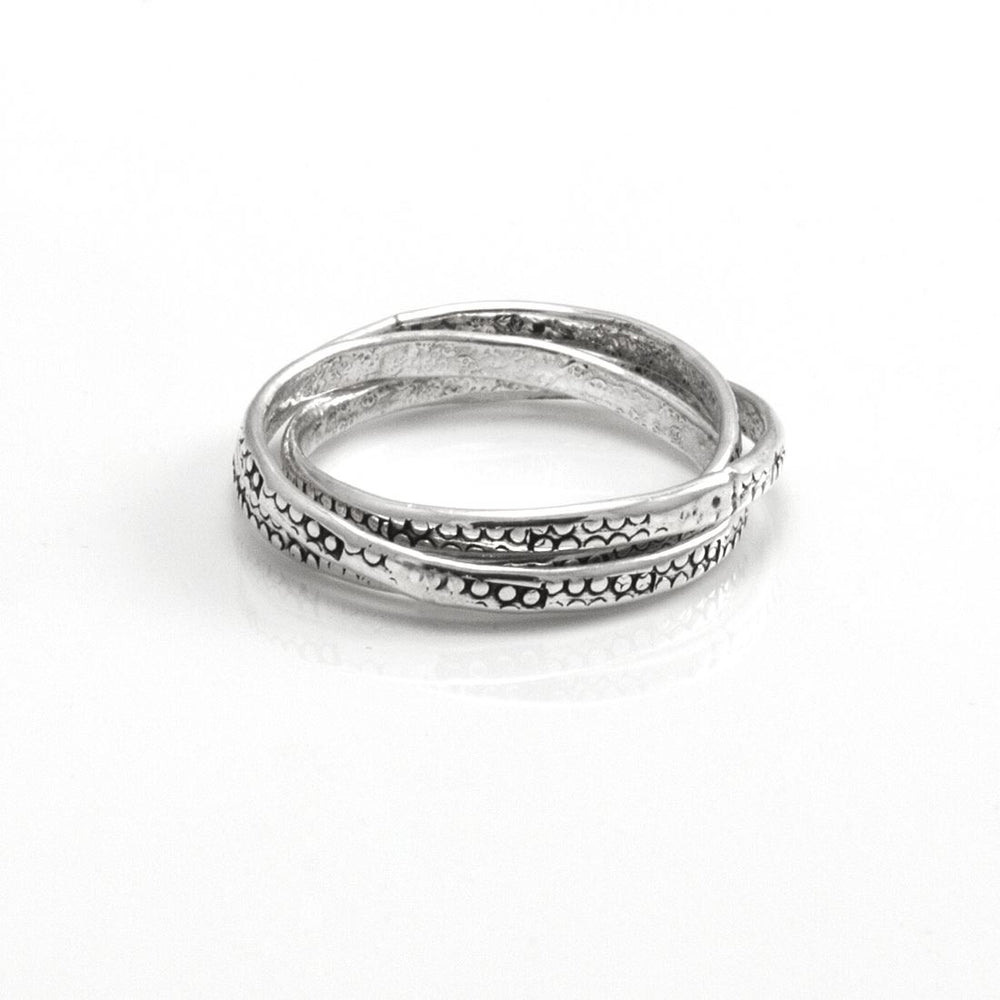 
                  
                    Sterling Silver Russian Wedding Ring 3 Intertwined Bands With Pattern
                  
                