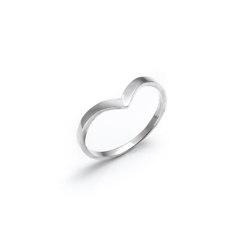 Sterling Silver Chevron Thin Band Ring - Silverly