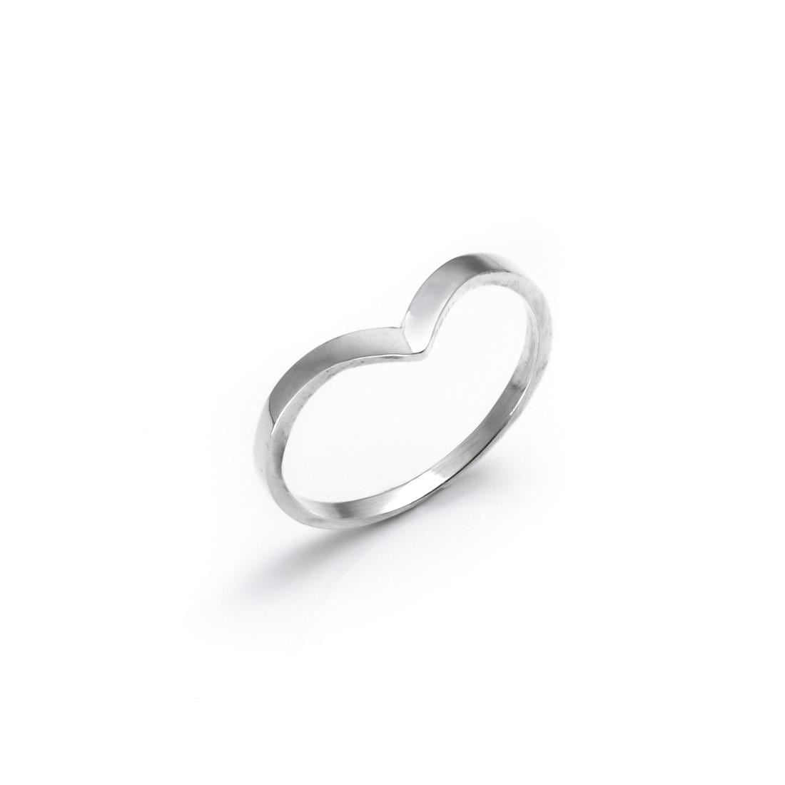 Sterling Chevron Stackable Band Minimalist Thin Ring