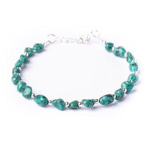 
                  
                    Sterling Silver Raw Turquoise Gemstone Bead Bracelet Beaded Jewellery
                  
                