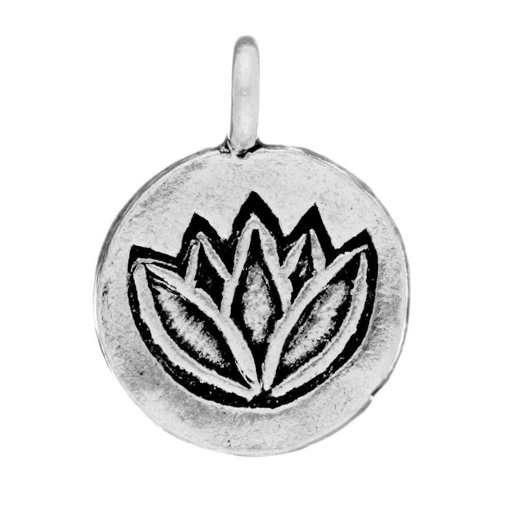 Karen Hill Tribe Silver Round Coin Disc Lotus Flower Pendant
