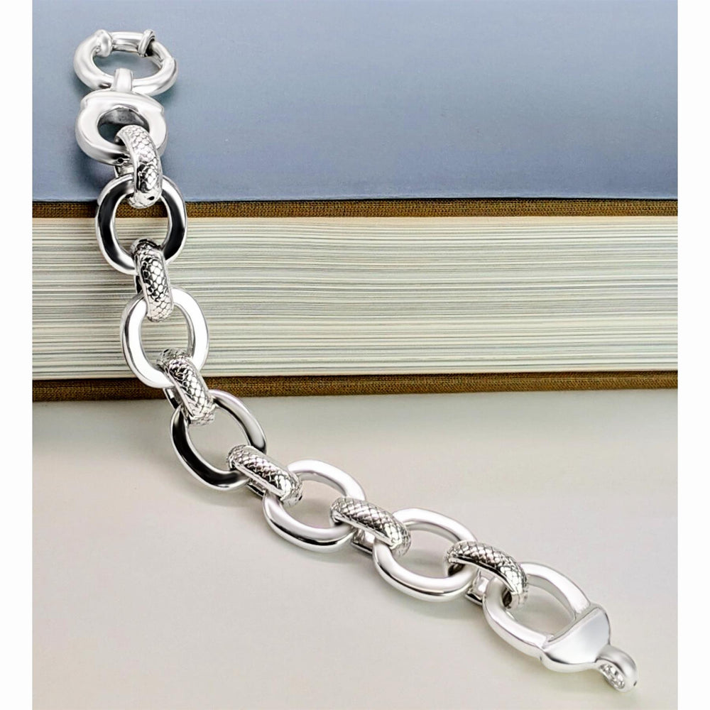 
                  
                    Sterling Silver Electroform Lightweight Chunky Rolo Chain Bracelet
                  
                