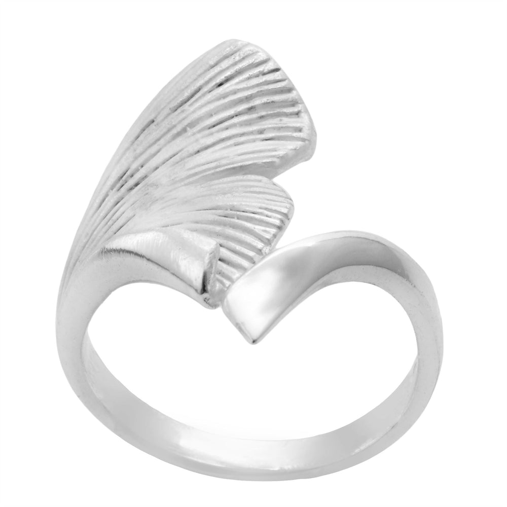 Sterling Silver Detailed Twist Lily Flower Petal Adjustable Ring