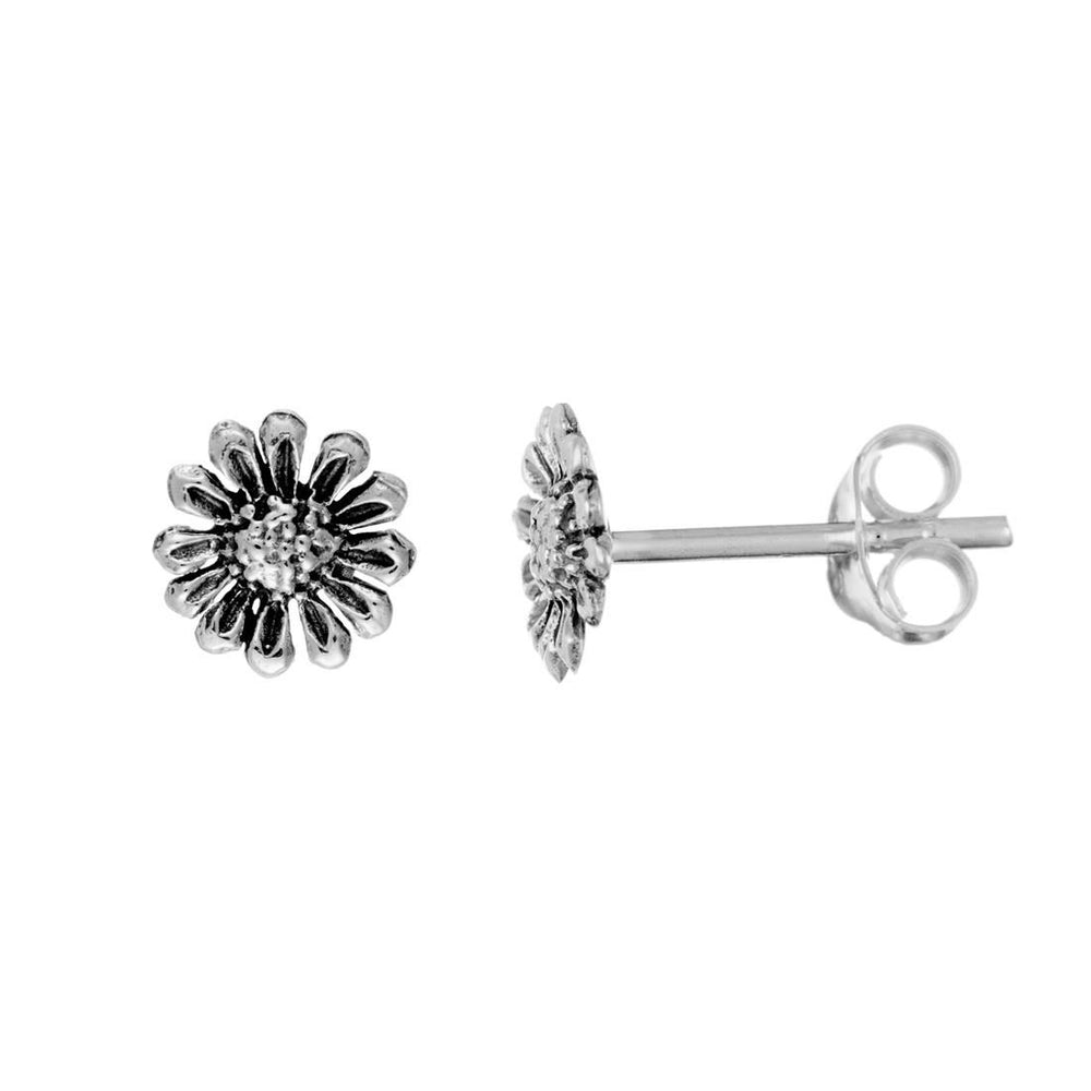 Sterling Silver Daisy Flower Stud Earrings Small Studs for Ear Party
