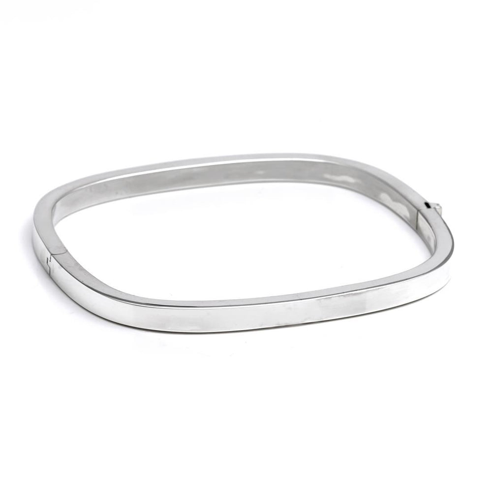 
                  
                    Sterling Silver 4 mm Square Hinged Bangle - Silverly
                  
                