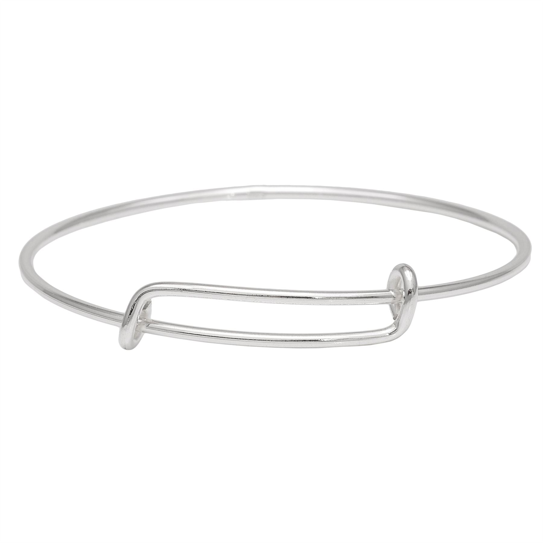 Sterling Extra Small Round Wire Overlapping Adjustable Bangle