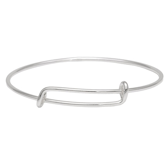 Sterling Silver Extra Small Round Wire Overlapping Adjustable Bangle