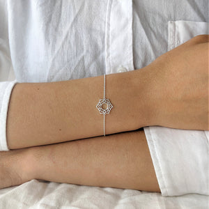 
                  
                    Sterling Silver Cut-Out Crown Chakra Thin Cable Chain Bracelet
                  
                