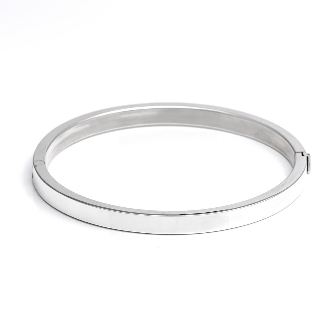 Sterling Silver 5 mm Round Hinged Bangle - Silverly
