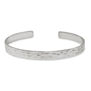 
                  
                    Sterling Silver Minimalist Wide Hammered Adjustable Cuff Bangle
                  
                