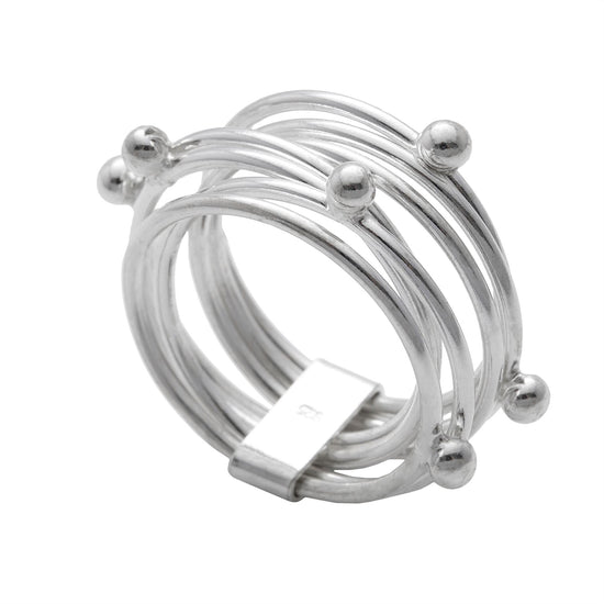 
                    
                      Sterling Silver Stackable 7 Joined Layers Ball Ring - Silverly
                    
                  