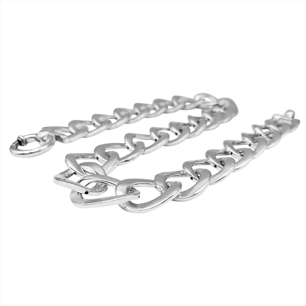 
                  
                    Sterling Silver Electroform Light Chunky Flat Oval Curb Chain Necklace
                  
                