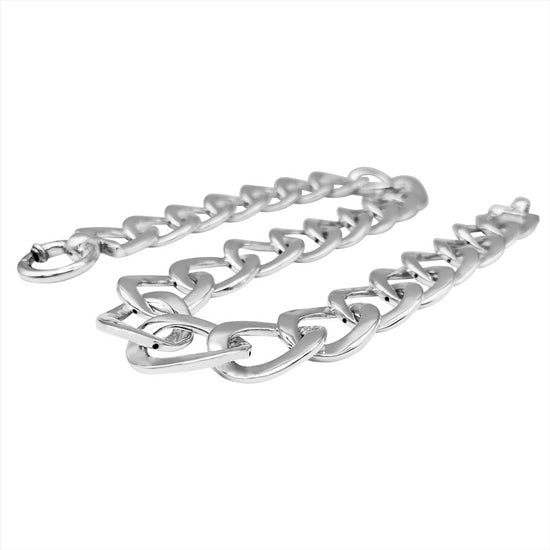 Sterling Silver Electroform Light Chunky Flat Oval Curb Chain Necklace