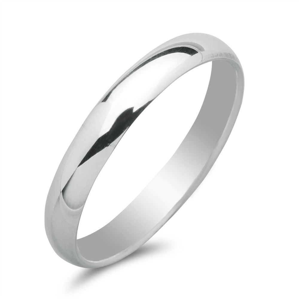Sterling Silver Plain Ring Band 3 mm Engagement Wedding Ring - Silverly