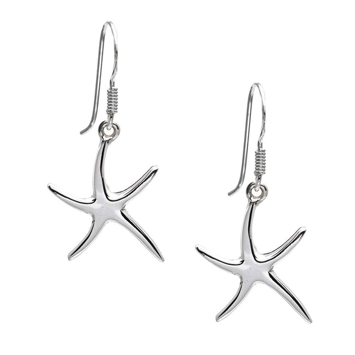 925 sterling silver starfish earrings with French hook closure