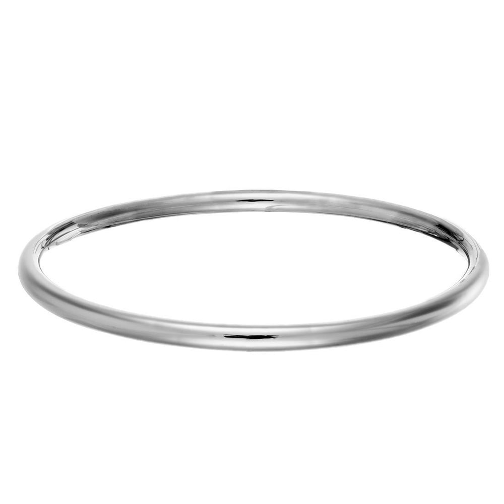 Sterling Silver Classic Plain Round Tube Stackable Closed Bangle